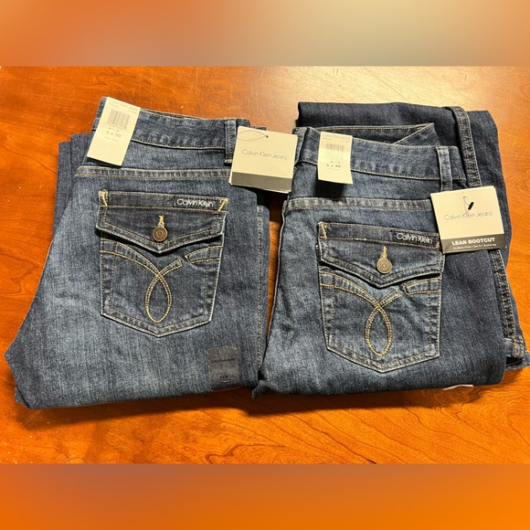 Calvin Klein boot cut jeans 2 Pairs size 6x30 New - Picture 1 of 7